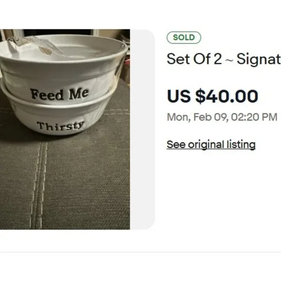 Ceramic Stoneware Bowls and Metal Stand for Cat or Small Dog. NEW, NEVER USED! - Picture 13 of 14